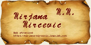 Mirjana Mirčević vizit kartica
